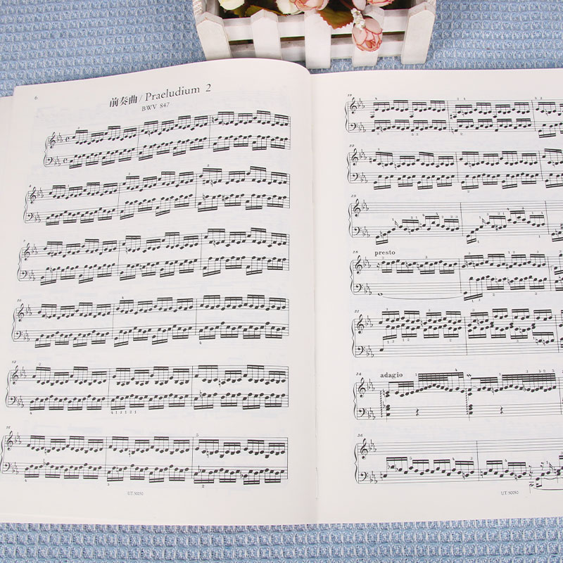 维也纳原始版 巴赫平均律钢琴曲集 卷+第二卷 中英文对照 大字版 钢琴曲集练习24首前奏曲和赋格教程书籍 钢琴乐谱自学入门教材 - 图2