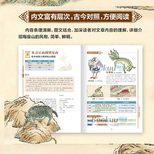 【新华正版】图解山海经 经典图解版全译彩色 徐客  图说观山海异兽录儿童版全套原著绘本小学生 中国玄幻之无源删减 博库网 - 图2