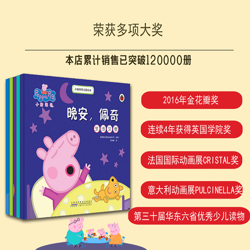 小猪佩奇书全套主题绘本共5册幼儿园0-1-2-3-4-6-8岁宝宝儿童好习惯睡前早教动画启蒙故事书读物peppapig粉红猪小妹佩琪系列的书籍-图1