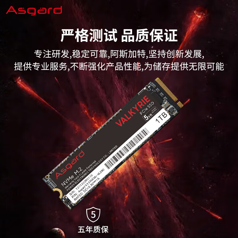 阿斯加特固态硬盘女武神AN3+ 1TB NVME PCLe 4.0 AN4 M.2接口SSD - 图2