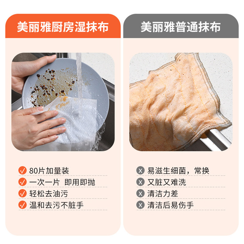 【任嘉伦限定直播间同款】美丽雅厨房清洁湿巾强力去油去污加大,淘宝优惠券,粉丝福利购,淘宝优惠卷