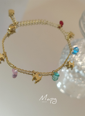 多巴胺彩色钛钢不褪色手链女款