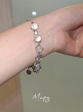 MAPG清晨雨露水珠锆石拼接手链清冷通透高级感设计精致2025新款女