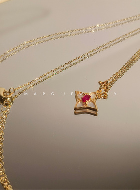 女大牌菱形贝壳吊坠项链