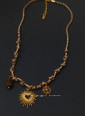 MAPG复古星芒美拉德项链女