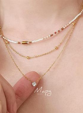 玫瑰庄园法式轻奢玫瑰印章项链