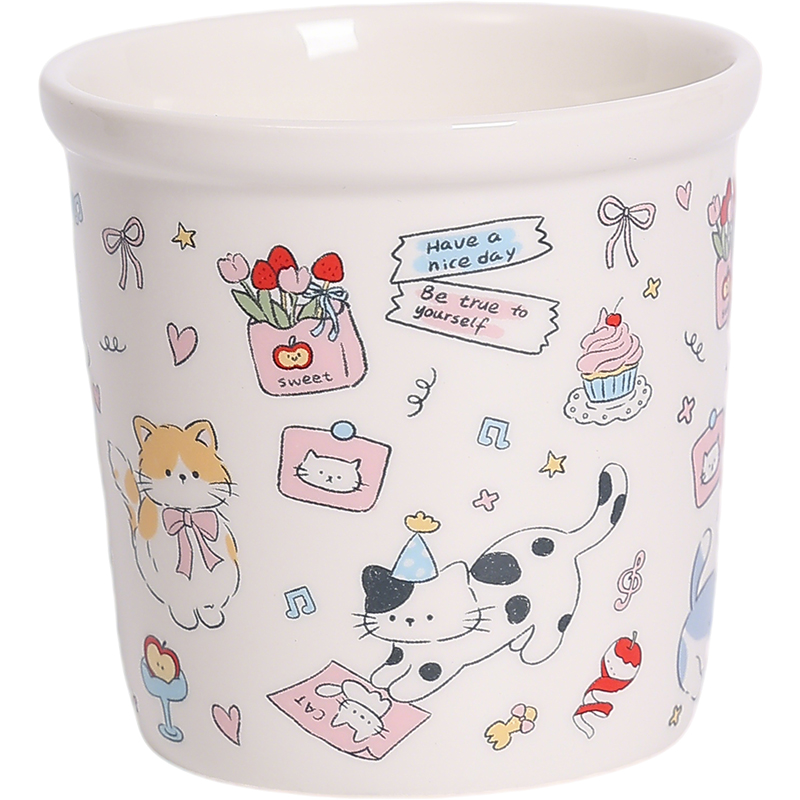 陶瓷手握杯女士高颜值特别好看的咖啡杯喝水杯子高颜值泡面碗汤碗 - 图3