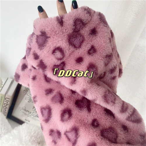 Сумка кошка розовый леопардовый принт ~ Зимняя густая плюшевая одежда для кошек Петт теплый свитер, чем медведь плюшевая одежда