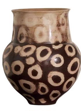 中古风客厅茶几餐桌花瓶摆件样板间售楼部插花玄关软装饰品