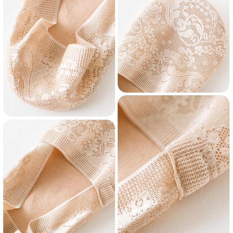 南极人夏季花边蕾丝棉底短丝袜船袜 南极人易淘短袜/打底袜/丝袜/美腿袜