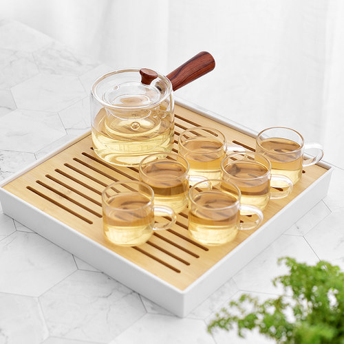玻璃茶具套装功夫茶泡茶器花茶壶红茶杯过滤家用客厅小套简约日式 - 图3