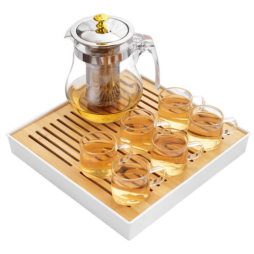 玻璃茶具套装功夫茶泡茶器花茶壶红茶杯过滤家用客厅小套简约日式 - 图0