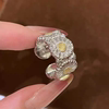S925 sterling silver! GD Quan Zhilong's same sterling silver ring Buqifeng Daisy medieval brushed retro craftsmanship