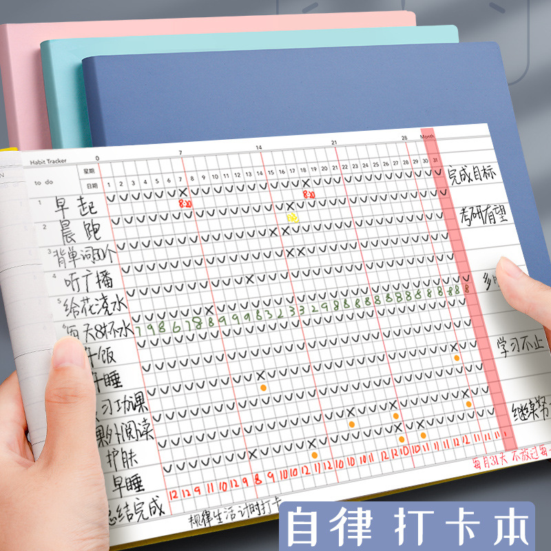 自律打卡本习惯养成时间管理考研计划月周效率习惯培养记录日程本 - 图1