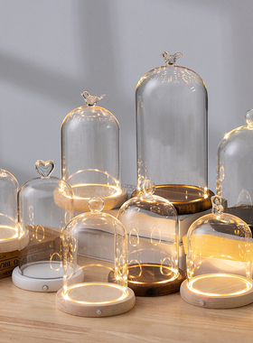 晶艺阁永生花玻璃罩摆件防尘罩