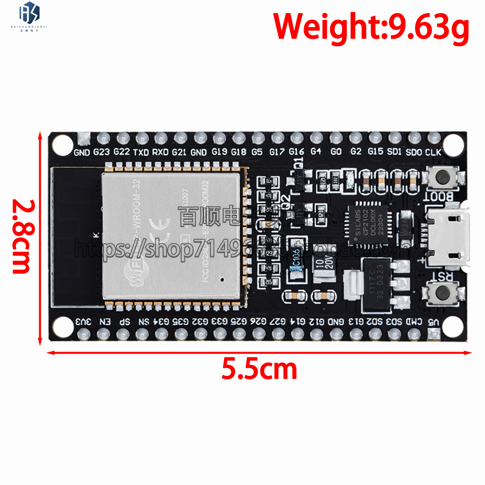 NodeMCU ESP32  ESP32-WROOM-32E/32UE WROVER开发板WiFi蓝牙模快 - 图0