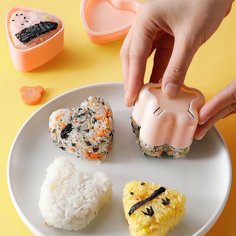 三角日式宝宝摇摇乐饭团模具食品级安全儿童做寿司小饭团磨具米饭-图0