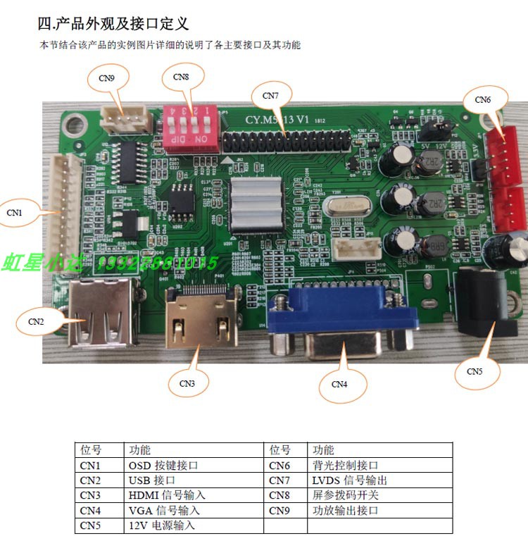 CY.M5313显示器主板广告机主板HDMI+VGA+USB可点长条屏切割屏倒屏 - 图2