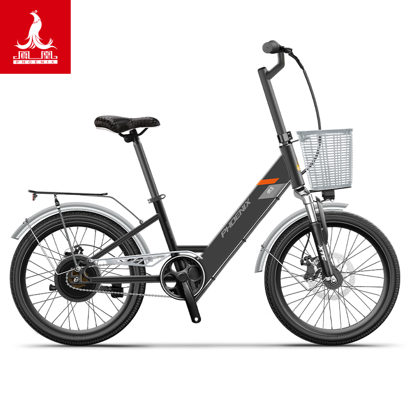 凤凰20寸锂电电动自行车轻便通勤碟刹前减震锂电瓶新国标电动车 - 图2