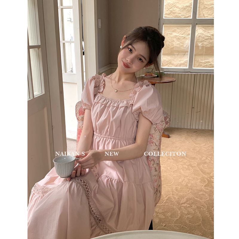 【品牌升级】奈看【桃乐丝彼园】法式温柔粉色氛围感连衣裙甜美,淘宝优惠券,粉丝福利购,淘宝优惠卷
