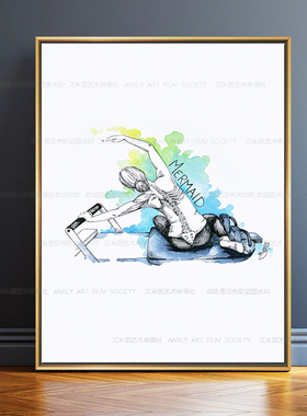 普拉提挂画核心床婵柔抽象装饰画