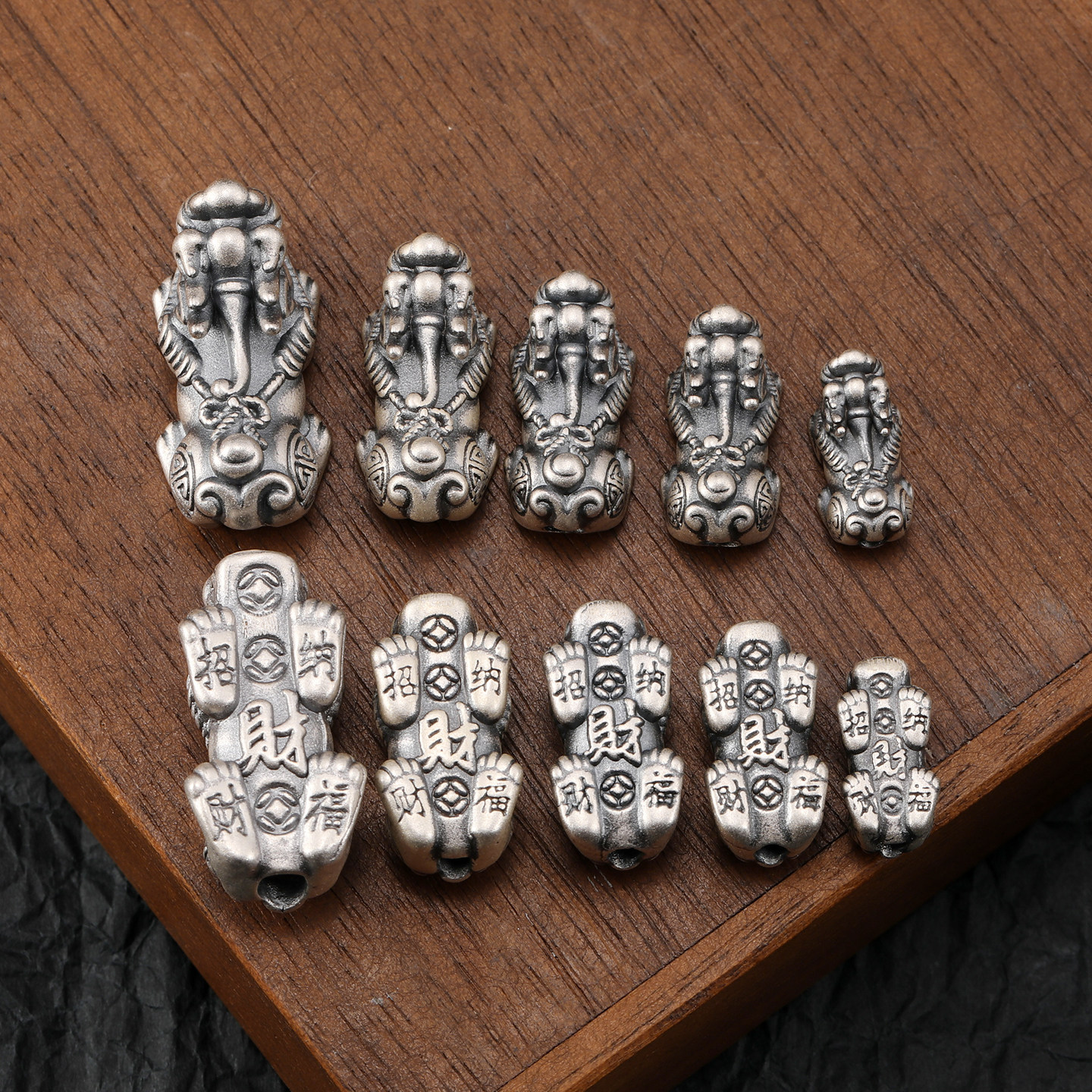 本命年足银招财纳福铜钱貔貅穿孔散珠3D硬银diy红绳手链银配件,淘宝优惠券,粉丝福利购,淘宝优惠卷
