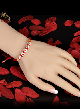 男女999纯银红绳勇气智慧手链