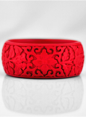 花开富贵红色新娘饰品手环