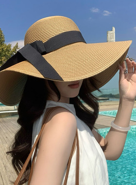 草编大帽檐草帽子女夏季遮阳防晒