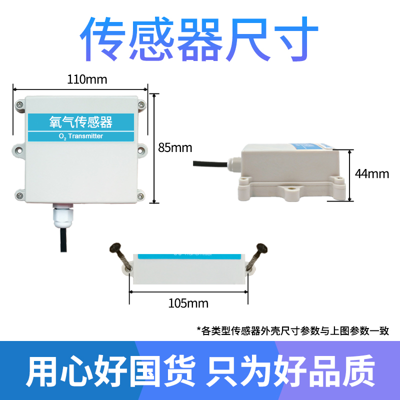 氧气传感器工业级高精度RS485助燃气体浓度检测仪壁挂O2传感器