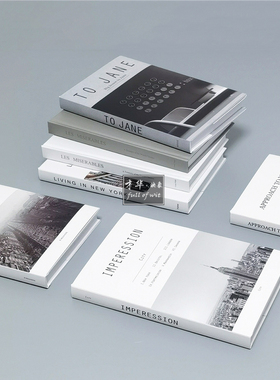 纯素色可翻页真书样板间装饰摆件