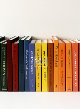 彩色简约仿真书样板间装饰真书酒店书柜软装饰品摆件拍照道具书