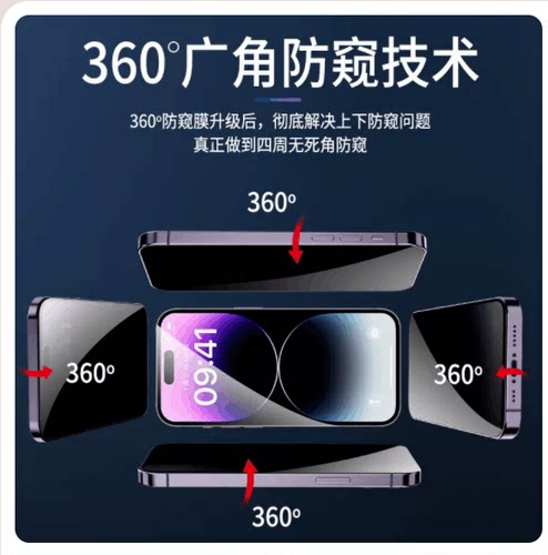 适用vivo y77防偷窥高清钢化膜y75s 360度防窥手机膜vivo y33上下左右防窥玻璃膜y55/y52s高清防窥y54s/Y35 - 图0