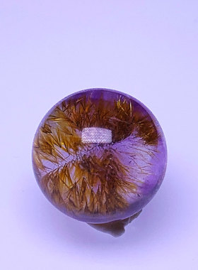 高品质天然紫钛晶超级七水晶单珠