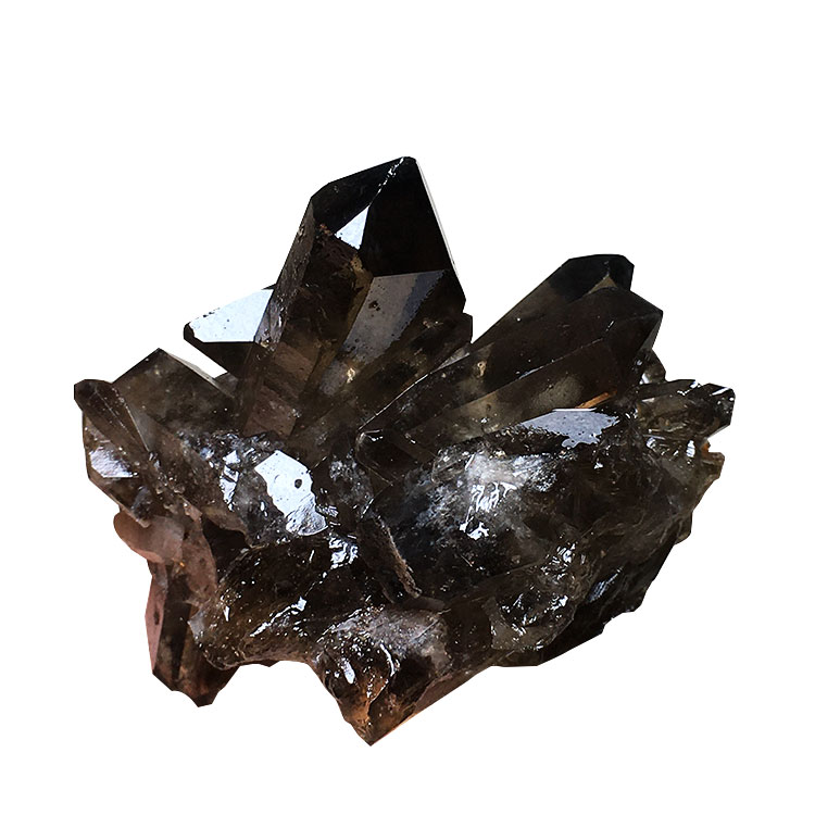 天然黑水晶簇黑茶晶迷你水晶簇原矿教学标本家居客厅装饰品小摆件-图3