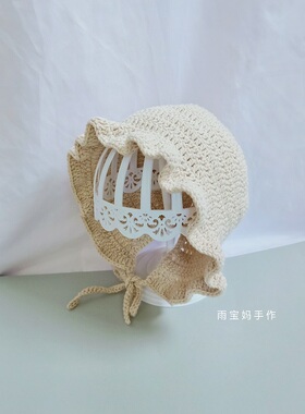 手作diy牛奶棉宝宝帽子