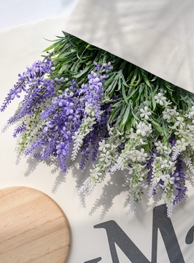 摆放插花仿真满天星薰衣草单支
