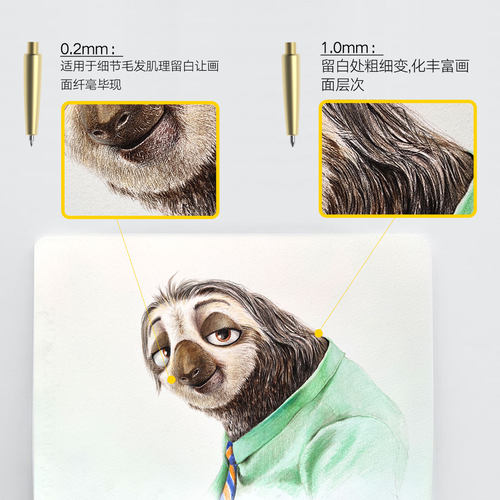 三拙划痕笔彩铅素描留白画画压痕压线小学生手工折痕划横压横刮痕 - 图1