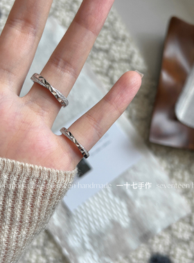 s999纯银交织爱恋情侣款对戒