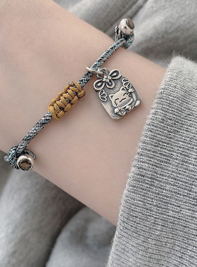 一十七国风如意招福猫猫s925手链