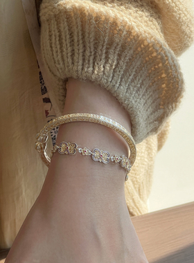 吉言南瓜头足银9999实心重工手镯