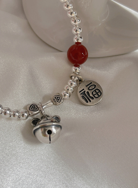 s925银福气满满虎头铃铛原创手链