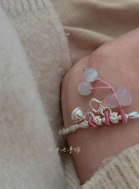 女s925银粉色葫芦可爱凯蒂猫手链