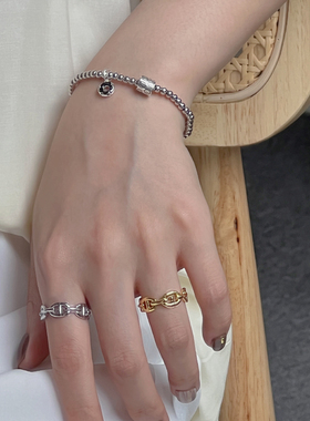 s925银原创设计笑脸甜甜圈手链