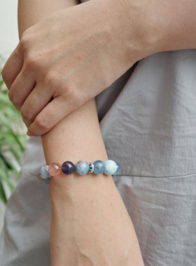 【鲸落】原创设计天然水晶岛屿海蓝宝堇青石灰月光海纹石金太阳