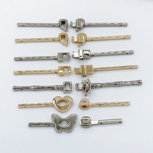 合金一字锁扣新中式盘扣西服大衣衬衫金属对扣拧扣转扣服饰领扣钮 - 图1