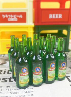 迷你仿真啤酒框饮料筐模型套装摆设微缩配件拍摄道具文具玩具店