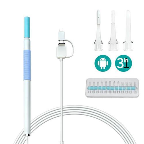 工厂爆款5.5mm三合一可视耳勺掏耳朵内窥镜高清手机内窥镜现货-图1