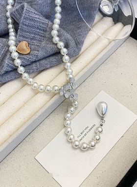 韩系潮流超闪项链女长款高级感气质小众毛衣链秋冬百搭款饰品配饰