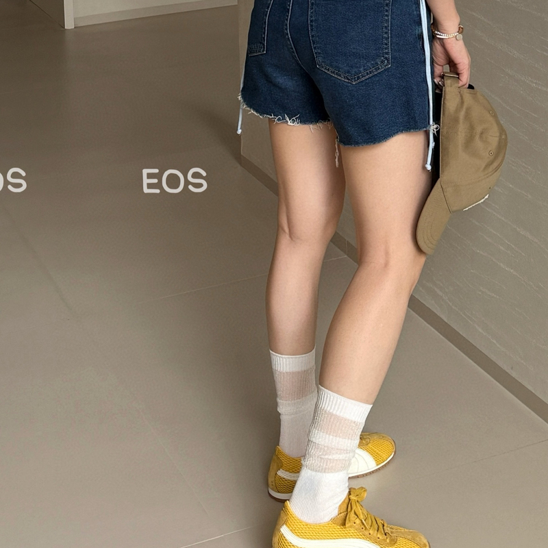 EOS9111-2网面款~透气德训鞋女撞色系带休闲平底网眼丑萌阿甘鞋 - 图1